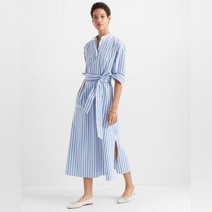 Club Monaco Women’s XS Half Placket Tunic Dress Blue and White Stripes